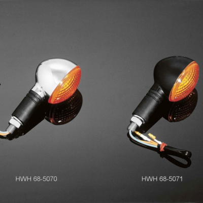 Moto blinkry Highway Hawk CATEYE velké, E-mark, chrom (1ks)