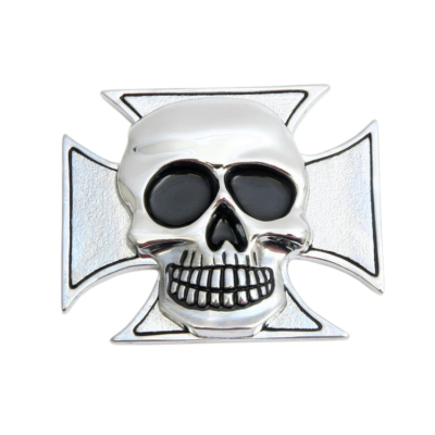 Samolepící emblém Highway Hawk CROSSSKULL - lebka v kříži, 75mm