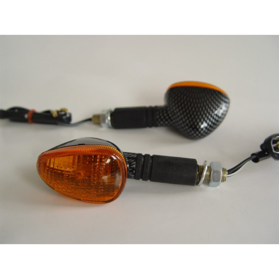 miniblinkr ovál carbon, oranžové sklo,