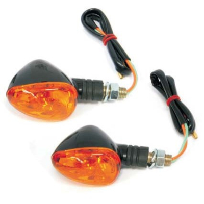 miniblinkr ovál černý, oranžové sklo,