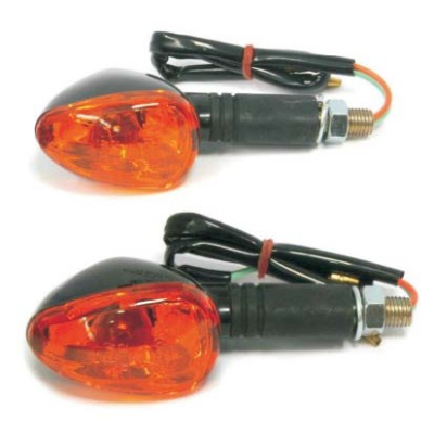 miniblinkr ovál černý,oranžové  sklo,