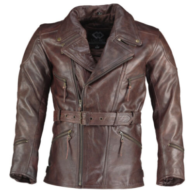 Pánský kožený 3/4 kabát Vintage s kapsami na chrániče