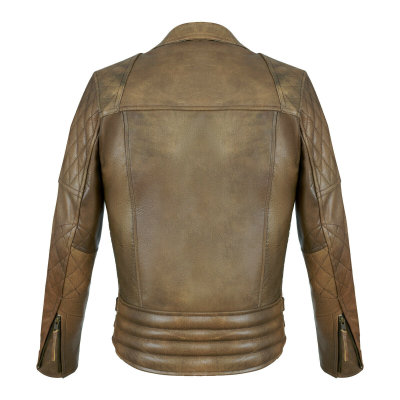 Kožený retro křivák Diamond olivový s vyjímatelnými CE chrániči