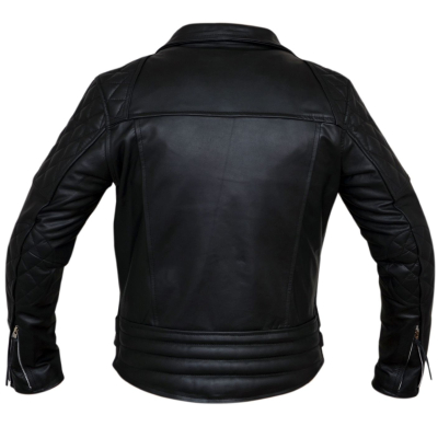 Kožený retro křivák Diamond černý s vyjímatelnými CE chrániči