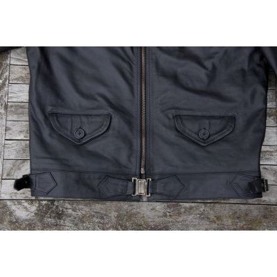 Kožená německá letecká bunda Eric Hartmann černá