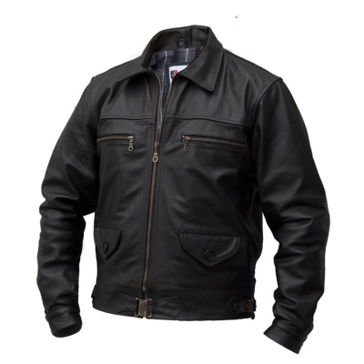 Kožená německá letecká bunda Eric Hartmann černá