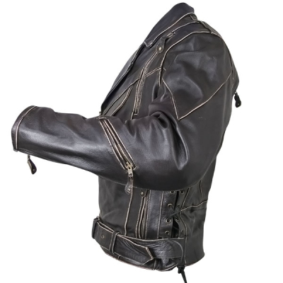 Kožený křivák Terminator tmavě hnědý s vyjímatelnými CE chrániči