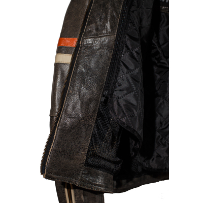 Ultimate Vintage kožená moto bunda retro šedá