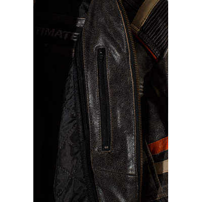 Ultimate Vintage kožená moto bunda retro šedá
