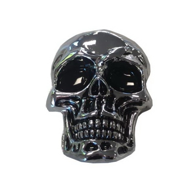 Emblém samolepící SKULL 4cm, chrom