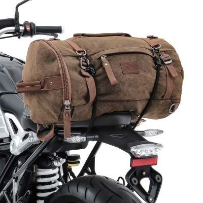 Tailbag na motocykl Duffle Roll Bag Vintage, 35L, hnědý, textilní