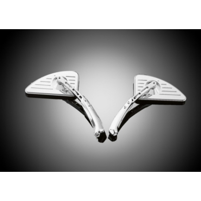 Motocyklové zrcátko TECH GLIDE TEARDROP, pravá strana, nastavitelná nožka, chrom (1ks)