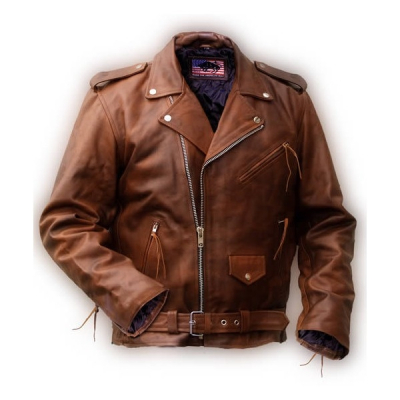 KOŽENÝ KŘIVÁK RETRO HNĚDÝ SVĚTLÝ