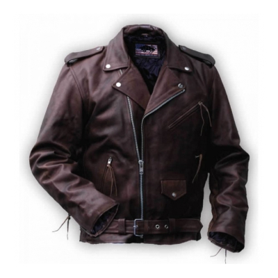 KOŽENÝ KŘIVÁK RETRO HNĚDÝ TMAVÝ, vel.M