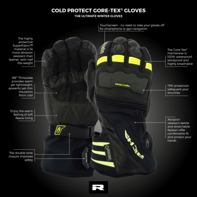 Moto rukavice RICHA COLD PROTECT Gore-Tex černé