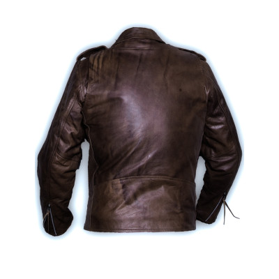 KOŽENÝ KŘIVÁK RETRO HNĚDÝ TMAVÝ