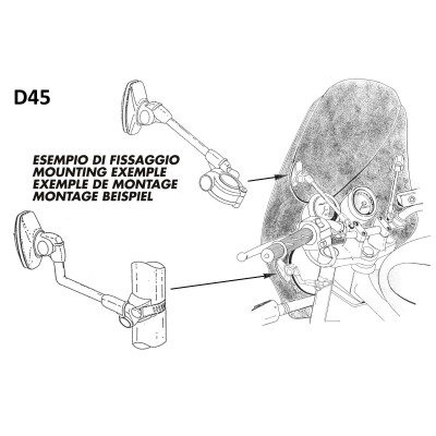 D45 samostatná montážní sada pro 4-děrová plexi (A31, A34)