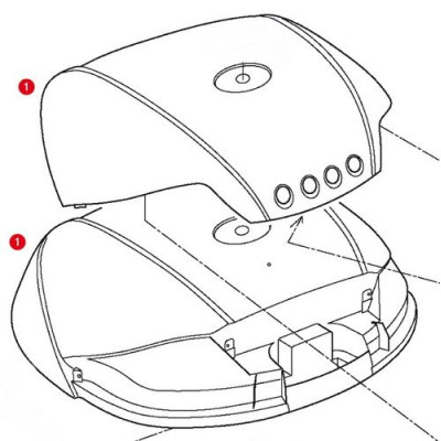 Z46CNM víko kufru V 46 kompletní černé (víko s krytem a odrazkami)