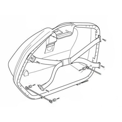 Z35FNMDX spodní pravé víko (dno) kufru GIVI V 35 - černé, kompletní