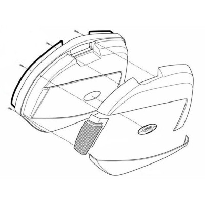 Z35CNMDX horní pravé víko kufru GIVI V 35 - černé, kompletní