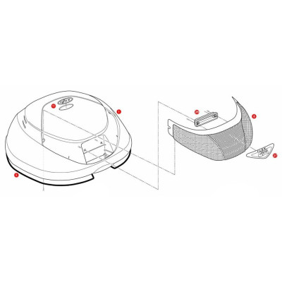 Z350CNM víko kufru E 350 Flow kompletní černé (víko s krytem a odrazkami)