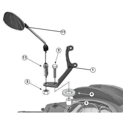 A357A montážní sada plexi Piaggio Beverly 125ie - 300ie/350 Sport Touring (-20) pro plexi 357A