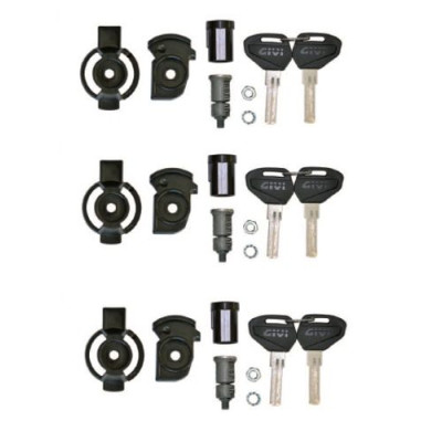 SL103 bezpečnostní zámek se stejnými klíči včetně pouzdra a západky pro kufry GIVI - sada 3 ks