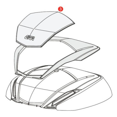 Z4706OXCR horní hliníkový kryt kufru V47/V56 (pozice 3)