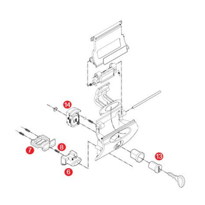 Z641N52M pant zavírání pro kufr GIVI TRK52 kompletní, zámek SL