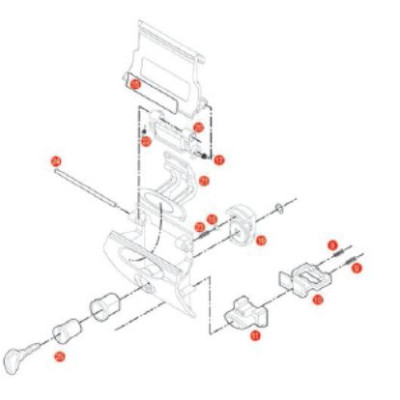 Z641N46M pant zavírání pro kufr GIVI TRK46 kompletní, zámek SL