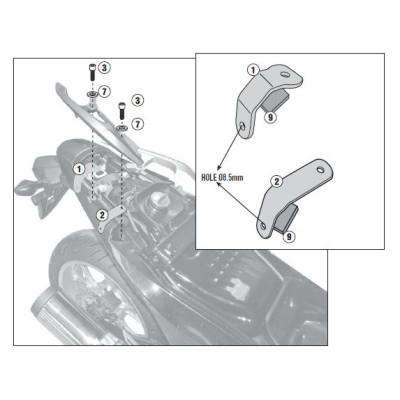 1132KIT sada pro montáž PLXR 1132 bez 1132 FZ pro Honda VFR 800 F (14-20)