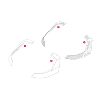 Z4506R červená odrazka kufru B37N a B47N (pozice 8), umístěná v horním víku