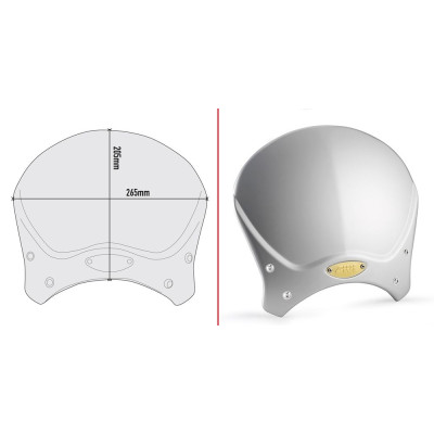 100AL štítek Café Racer celohliníkový, stříbrný, vxš205x265 mm, nutná montážní sada