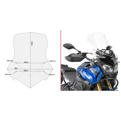 D2119ST plexi čiré Yamaha XT 1200ZE Super Teneré (14-20), vxš565x500 mm