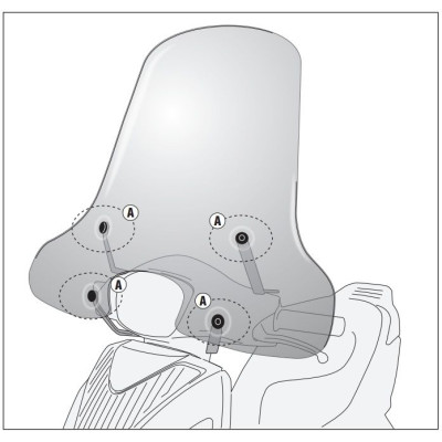 A7053A montážní sada SYM Symphony S 50-125-151 (09-20) pro plexi 7053A