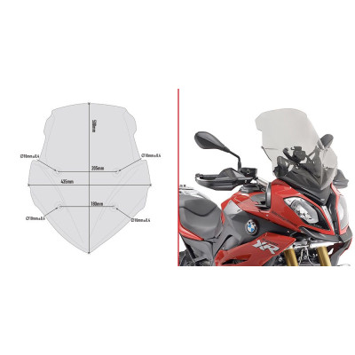 D5119S plexi kouřové BMW S 1000 XR (15-19), vxš500x435mm - vyšší o 130 mm