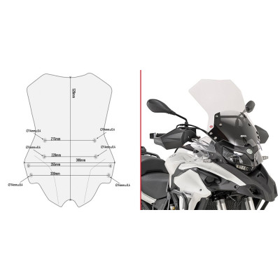 D8703ST plexi čiré Benelli TRK 502 (17-24)/ TRK 502 X (18-24), vxš520x380 mm