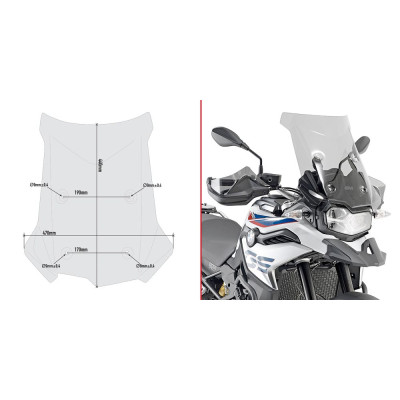 D5127S plexi kouřové BMW F 750/850 GS (18-23), vxš440x470mm - vyšší o 170 mm