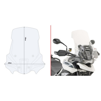 D6415ST plexi čiré Triumph Tiger 900 GT/GT Pro (20-25) ,vxš590x420 mm, o 125 mm vyšší než orig.