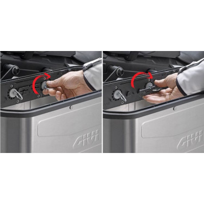 DLMK36APACK2 pravý + levý kufr GIVI Dolomiti 36 Trekker hliníkový stříbrný (boční), objem 2x36 ltr.