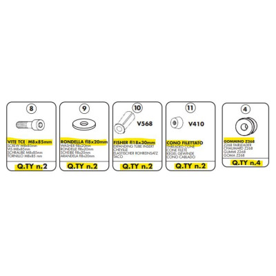 110AKITR sada šroubů pro montážní sadu A110A/A107A