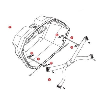 ZV37FNMDX spodní víko kufru V 37 kompletní, pravé, černé