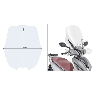 D6113ST plexi čiré Kymco People S 125-150 (20-24), vxš535x490 mm