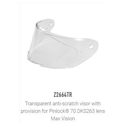 Z2664TR plexi čiré pro přilbu GIVI 50.6 Sport, 50.8, 50.9, tvrzené proti poškrábání