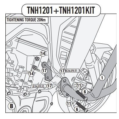 TNH1201KIT mont. sada pro samostatnou montáž TNH1201 pro Honda XL 750 Transalp (23-24)
