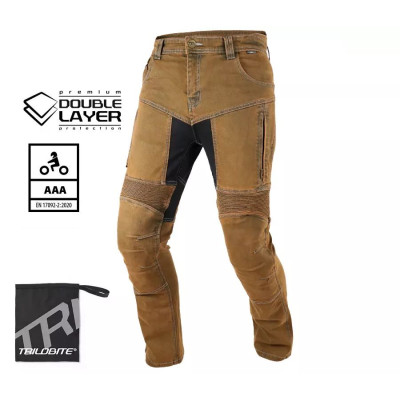 Pánské džíny Trilobite Parado doublelayer AAA slim fit men jeans rusty brown level 2