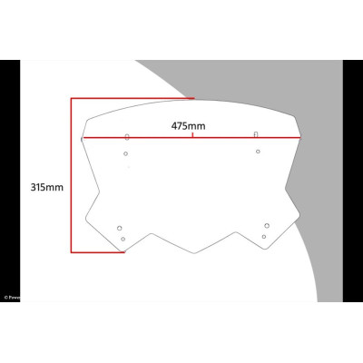 Yamaha Tmax 530 17-19, Tmax 560 20-21 Skútr plexi Powerbronze 315 mm