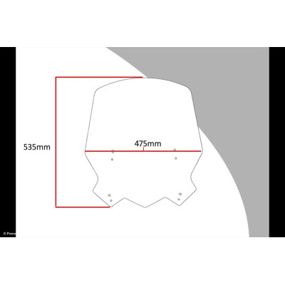 Yamaha Tmax 530 17-19, Tmax 560 20-21 Skútr plexi Powerbronze 535 mm