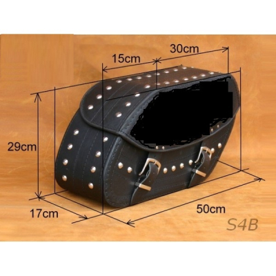 Kožené moto brašny S4 černé, 50x29x17cm