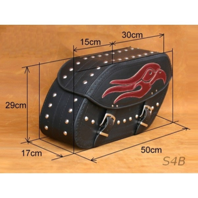 Kožené moto brašny S4 Red Eagle černé, 50x29x17cm